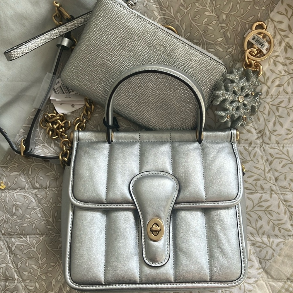 NWT! Coach Mini Metallic Quilties 3 set-FIRM